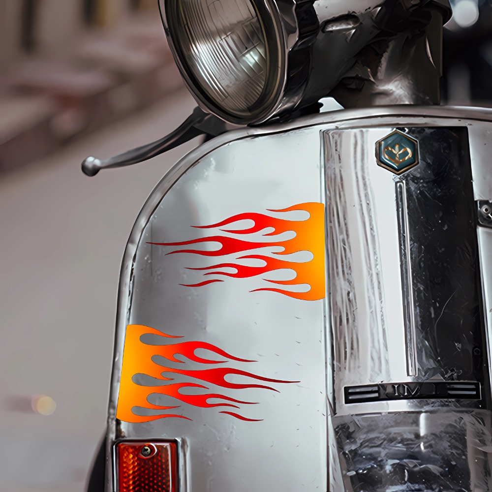 Flame Motorcycle Stickers Wate - Scooter Helmet Set review and price